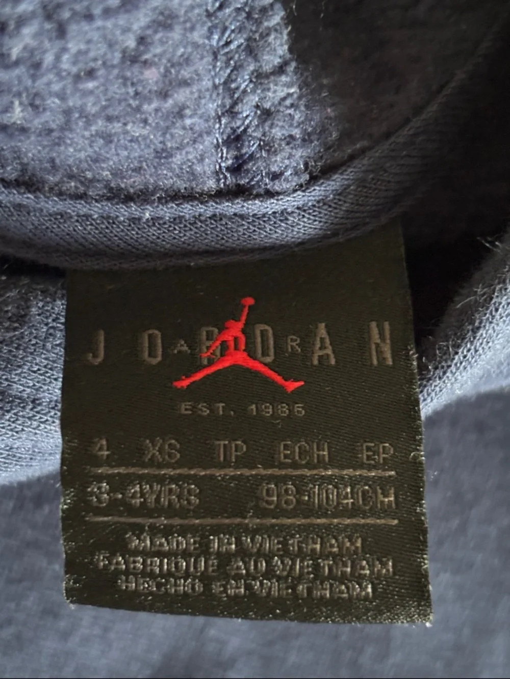 Nike‎ Jordan Navy Blue Hoodie with White Jumpman